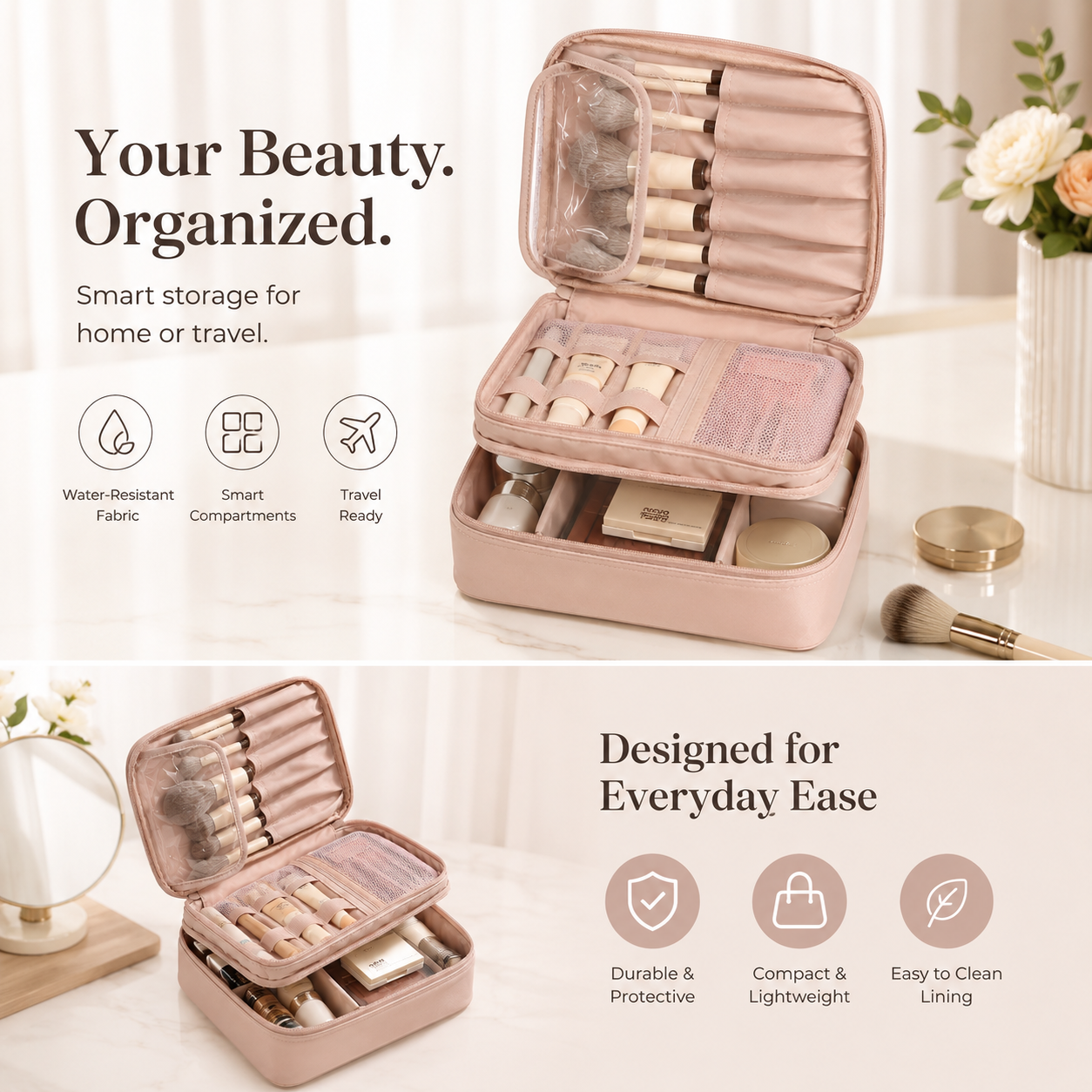 Double Layer Makeup Bag