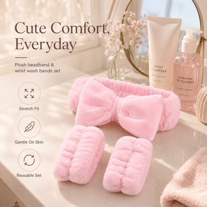Face Washing Headband Set